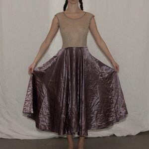 Vintage 50s satin dress w/ lace top size medium charella